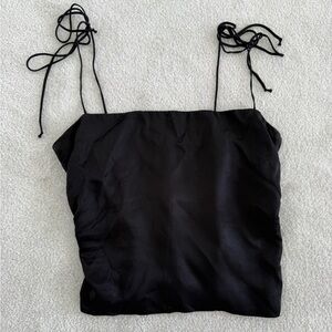 Reformation Lucrezia Black Silk Tie Tank Top Size 4
